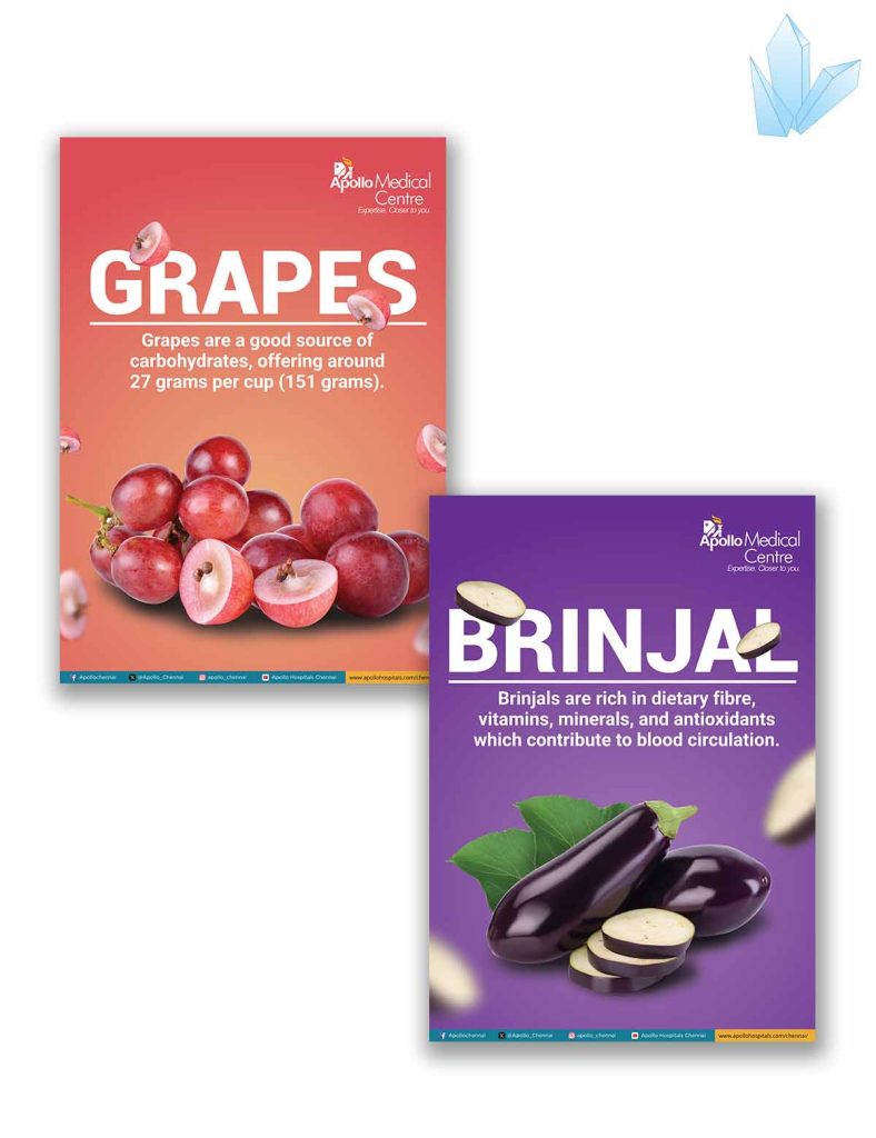 grapes and Brinjal Wall branding